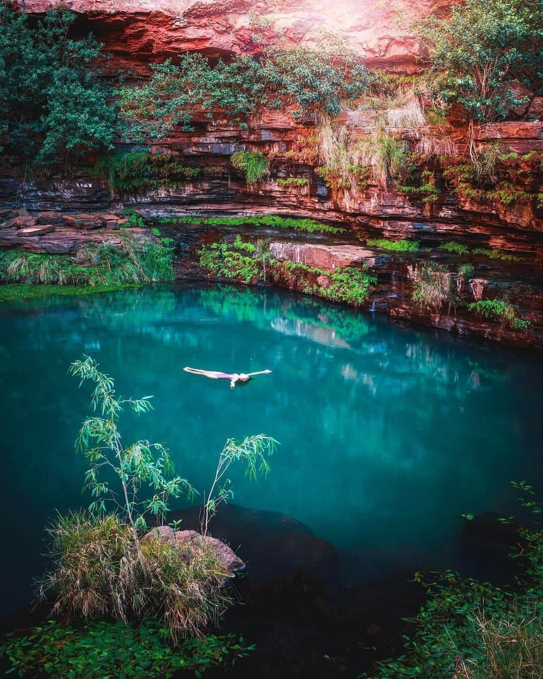 Australiaさんのインスタグラム写真 - (AustraliaInstagram)「#CircularPool proves that blue and green should totally be seen 💙 💚 @denham.robert perfectly captured the natural beauty of this refreshing spot, that can be found hidden away in #KarijiniNationalPark. As @westernaustralia’s second largest national park, the expansive Karijini National Park in @australiasnorthwest has a seriously spectacular landscape that’s been carved out over two billion years. It's got plenty of freshwater pools to take a swim in, unforgettable scenery, and between June and September, an abundance of colourful wildflowers 🌼. #seeaustralia #justanotherdayinwa #australiasnorthwest  #naturephotography #adventure #travel」5月22日 15時00分 - australia