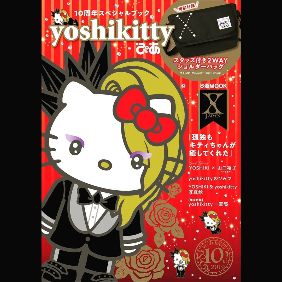 YOSHIKIさんのインスタグラム写真 - (YOSHIKIInstagram)「本日発売！#yoshikitty 誕生10周年記念ファンブック『 #yoshikittyぴあ 』5/22 発売!! 誕生秘話、#YOSHIKI × #山口裕子 特別インタビューほか10年の思い出を掲載！ 付録は「２WAYショルダーバッグ」＆「想いが伝わる一筆箋」 @yoshikitty_official  Amazon： amzn.to/2WY0uZo 楽天ブックス：https://books.rakuten.co.jp/rb/15887658/」5月22日 19時33分 - yoshikiofficial