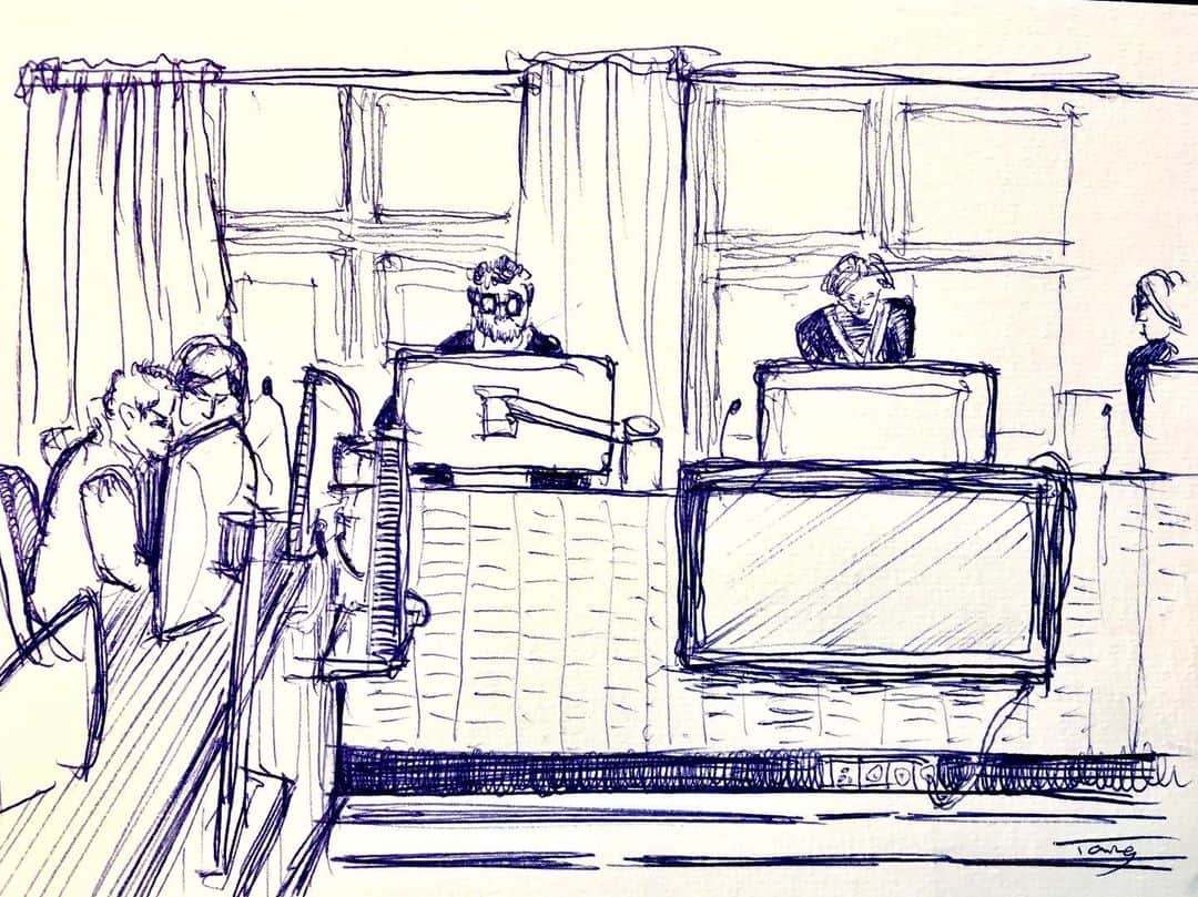 艾未未さんのインスタグラム写真 - (艾未未Instagram)「Glostrup District Court, Room 304  Courtroom sketch by Tang Rui  #aiweiwei #vw #skandinaviskmotorco #copenhagen」5月22日 19時51分 - aiww