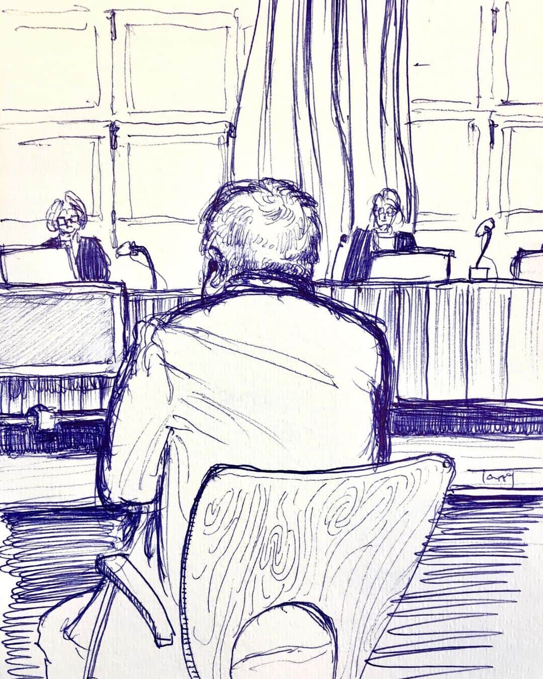 艾未未さんのインスタグラム写真 - (艾未未Instagram)「Ai Weiwei on the witness stand  Courtroom sketch by Tang Rui  #aiweiwei #vw #skandinaviskmotorco #copenhagen」5月22日 19時52分 - aiww