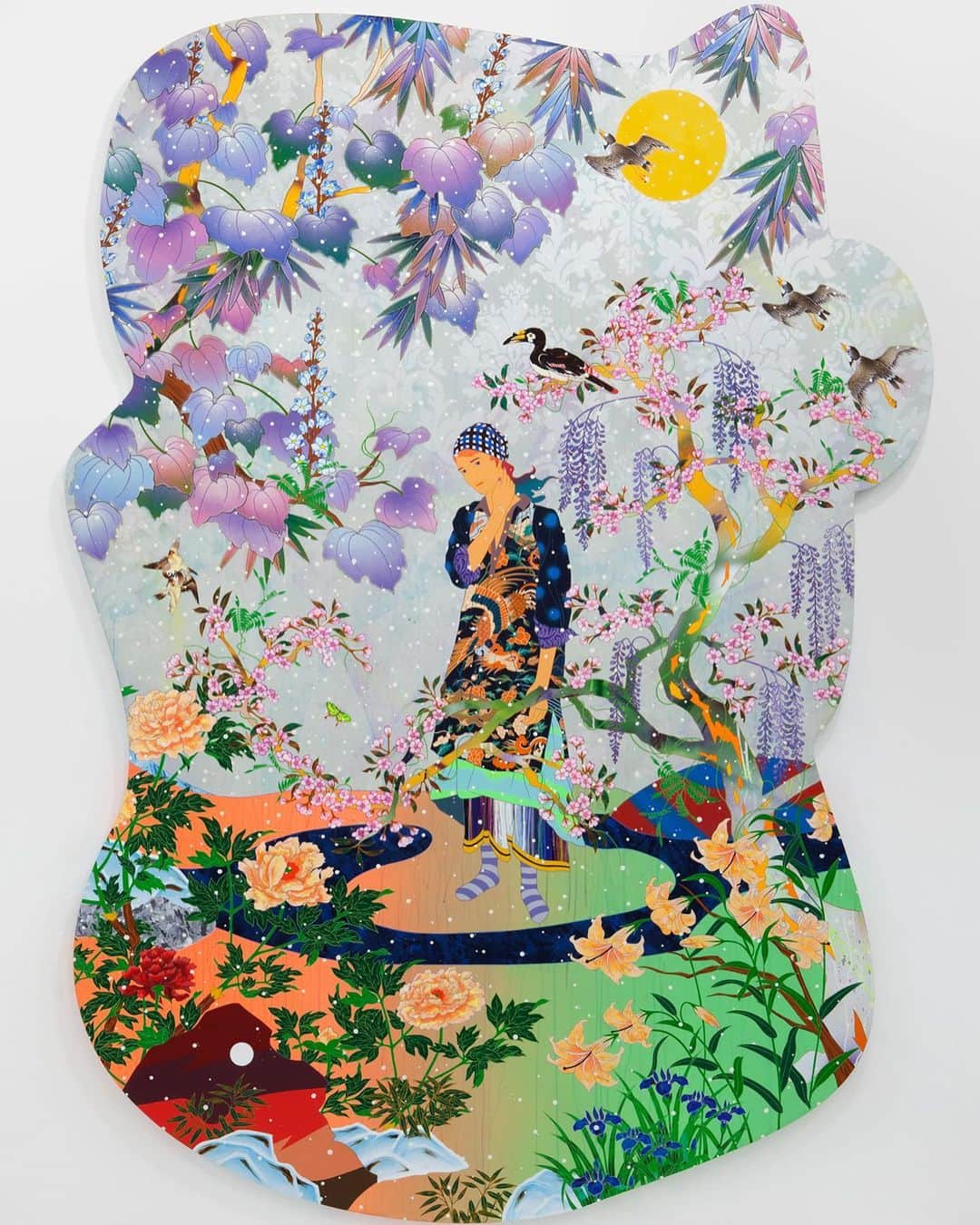 松山智一のインスタグラム：「“Fortunately Unknown Music “, 2019 is currently on view in Tokyo @kotaro_nukaga gallery」