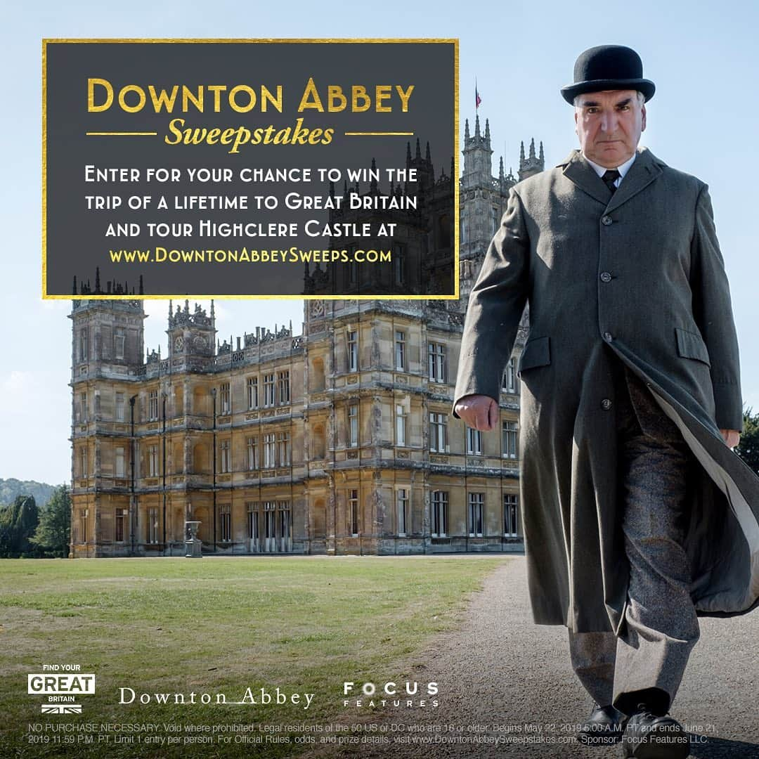 ダウントン・アビーさんのインスタグラム写真 - (ダウントン・アビーInstagram)「Enter for your chance to win the trip of a lifetime to Great Britain and tour Highclere Castle, courtesy of @lovegreatbritain! Details at DowntonAbbeySweeps.com #DowntonAbbeyFilm is in theaters September 20th.」5月23日 2時36分 - downtonabbey_official