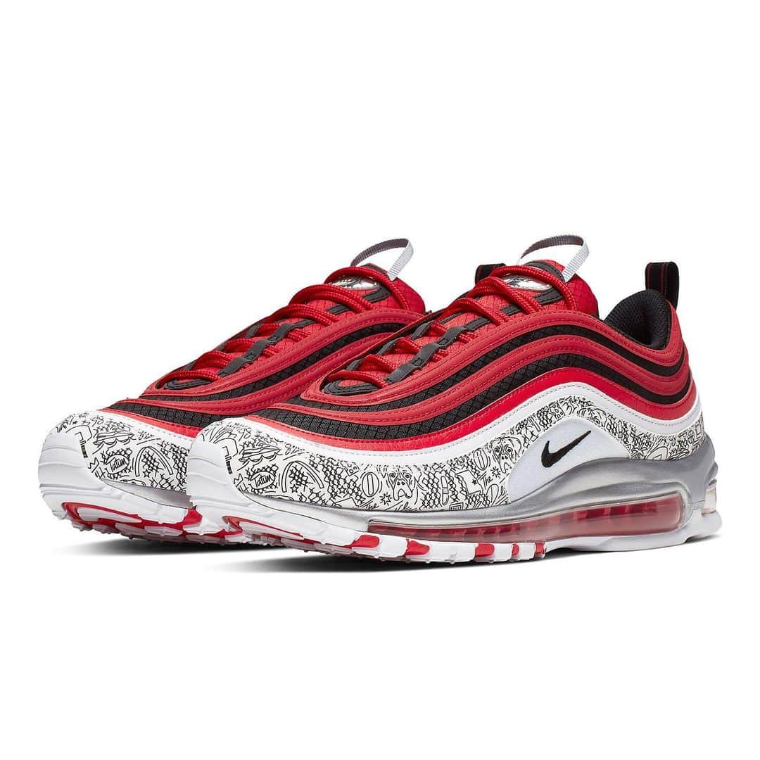 Sneaker Newsさんのインスタグラム写真 - (Sneaker NewsInstagram)「@jaytatum0 channels the spirit of St. Louis in this upcoming Air Max 97 design. @swipathefox and @dbook also have their own designs dropping soon. For full details, tap the link in our bio.」5月23日 2時28分 - sneakernews