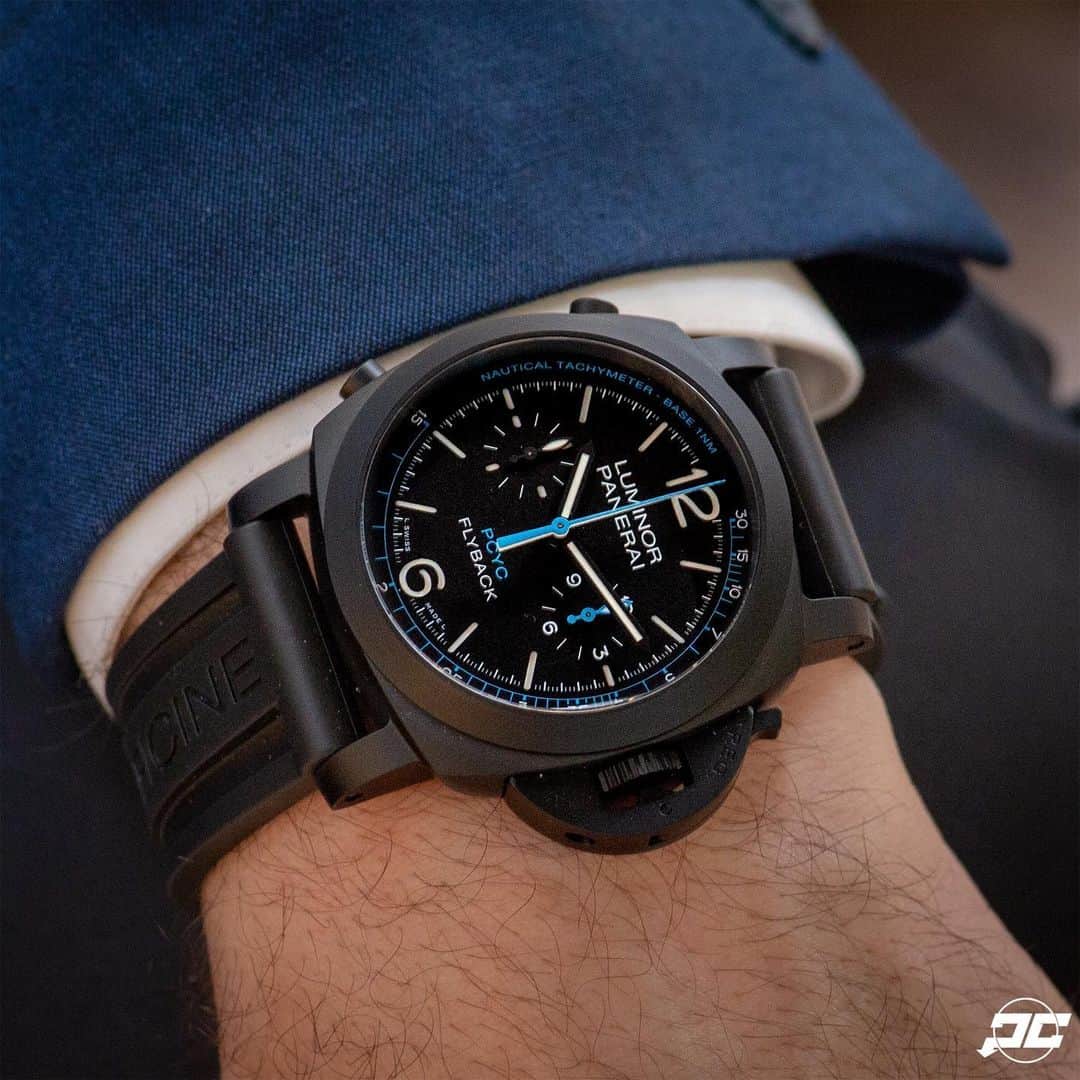 パネライのインスタグラム：「One of my favorites of the new PCYC collection just announced. The #Panerai #PAM788 44mm Ceramic Luminor Marina Chrono with blue accents. Priced at $15,900 USD. what are your thoughts? #paneraicentral」