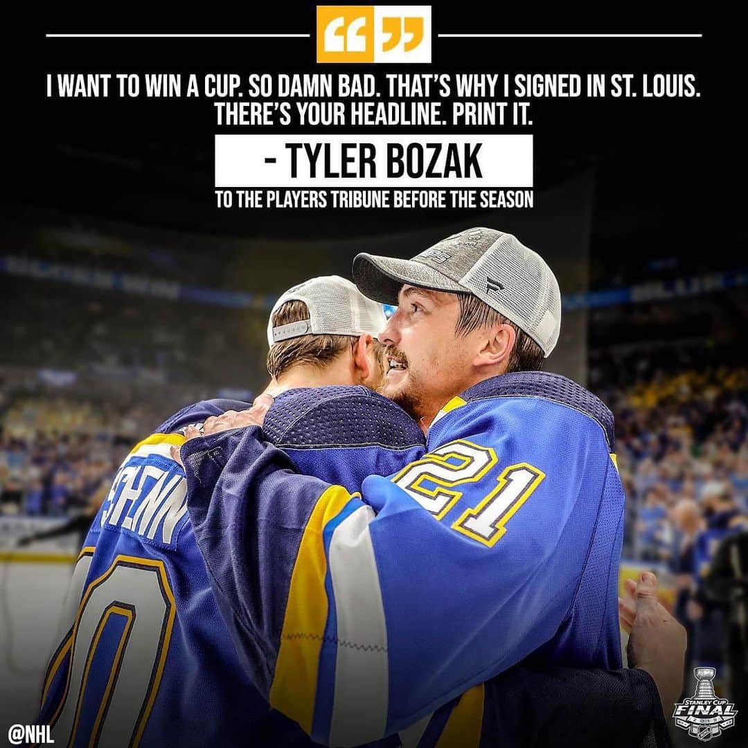 NHLさんのインスタグラム写真 - (NHLInstagram)「When Tyler Bozak was a free agent last summer, he decided to come to St. Louis for one reason. #StanleyCup」5月23日 3時13分 - nhl