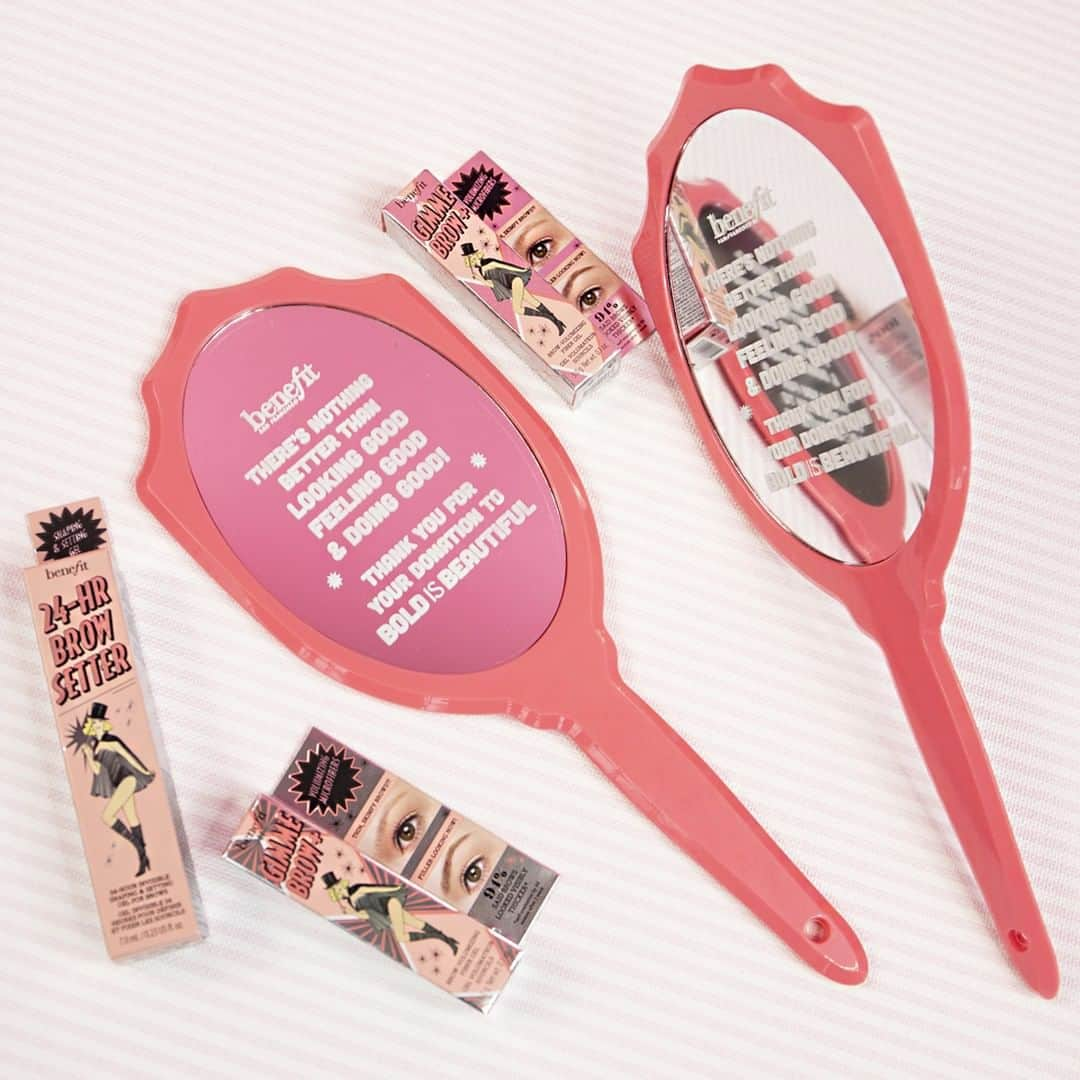 Benefit Cosmetics UKさんのインスタグラム写真 - (Benefit Cosmetics UKInstagram)「Great brows garanteed! 💁‍♀ Have you check out these super-cute PINK mirrors for just £12? Be quick gorgeous, these are available for a LIMITED TIME ONLY! Once they're gone... They're gone! Plus the profits go to the Bold is Beautiful project to help @lgfbuk and @refusgecharity #Be100Percent #boldisbeautiful . . . *For each item sold £8.14 plus any applicable VAT will be paid to the chosen charities, 50% to Refuge (UK registered charity no. 277424) and 50% to The Cosmetic, Toiletry & Perfumery Foundation (UK registered charity no. 1031728) (referred to as Look Good Feel Better) as part of our Bold is Beautiful Campaign.」5月23日 5時01分 - benefitcosmeticsuk