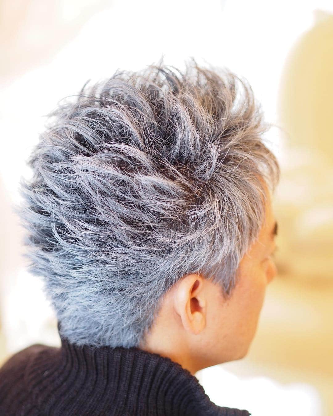 シルバーアッシュ公式アカウントのインスタグラム：「#レッツsilver #レッツシルバー #シルバーアッシュ #ビビッドワン  #白髪は隠すな主張しろ」