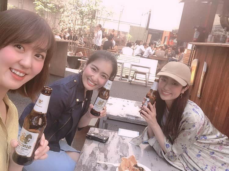 鈴丘めみのインスタグラム：「ビアガーデン日和😊🍻 気持ちよかったぁ〜！ #表参道 #girlstalk #beer」