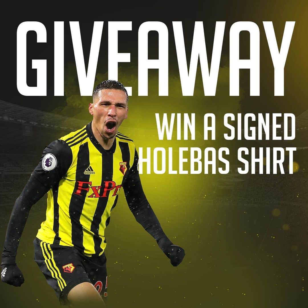 ヨゼ・ホレバスのインスタグラム：「Shirt giveaway!!! Do you want a Watford FC shirt signed by me? Go to my Facebook page to find out how to participate! Facebook.com/joseholebasofficial」