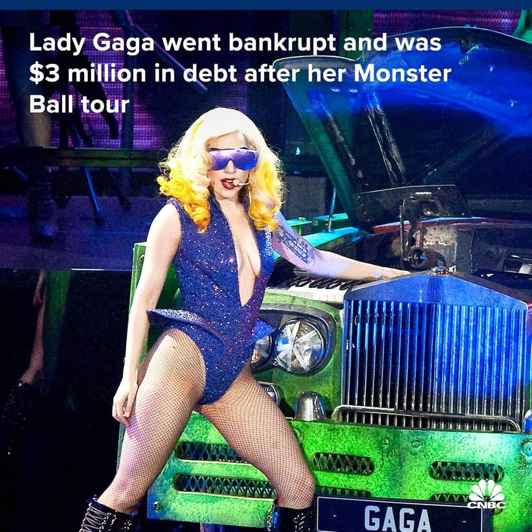 CNBCさんのインスタグラム写真 - (CNBCInstagram)「with @cnbcmakeit: Do you remember where you were when you first heard “Just Dance?”⁣ ⁣ It was 2008 when Lady Gaga came out with her debut album “The Fame,” which had hits like “Just Dance” and “Poker Face.” Since, the New York native has won nine Grammys, done five concert tours and performed at the Super Bowl. And, having sold more than 11 million albums, she’s built a sizable fortune in the process. But she hasn’t always been flush.⁣ ⁣ “I actually went bankrupt after the first extension of The Monster Ball,” she told the Financial Times, referring to her second worldwide concert tour. “And it was funny because I didn’t know!"⁣ ⁣ “And I remember I called everybody and said, ‘Why is every one saying I have no money? This is ridiculous, I have five No. 1 singles.’ And they said, ‘Well, you’re $3 million in debt.’”⁣ ⁣ You can read more on how the pop star was able to get out of the red and her attitude towards riches, at the link in bio.⁣ ⁣ *⁣ *⁣ *⁣ *⁣ *⁣ *⁣ *⁣ *⁣ ⁣ #ladygaga #monsterball #tour #debt #bankruptcy #outofthered #dance #dancemusic #music #celebrity #personalfinance #popstar #money #wealth #cnbc #cnbcmakeit」5月23日 19時00分 - cnbc