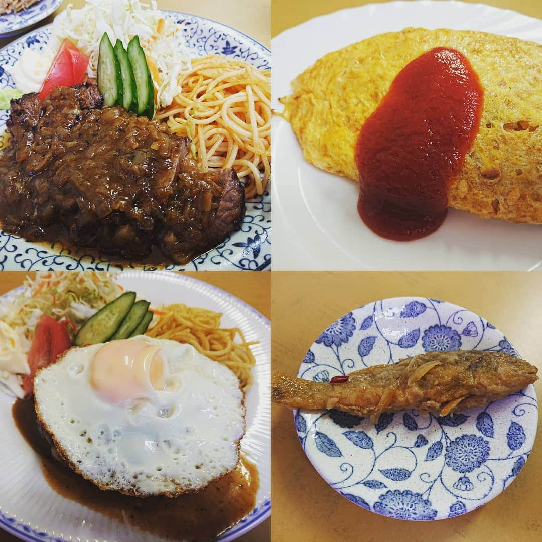 石原祐美子さんのインスタグラム写真 - (石原祐美子Instagram)「どーしても食べたくて、行ってきました🚙💭 女が一人で食べる量じゃないけど、、、あまりにもおいしすぎて、食欲大解放で完食(o･ω-人)  #プーさんの満腹日記 のプーさんに以前連れて行っていただいた茨木市の食堂 #ムツヤ  教えてもらわなければ、きっと足を踏み入れることはなかったでしょう。しかし、１度知ってしまったから、足を向けずにはいられない。。。胃袋鷲掴みされました(*´﹃｀*)本物です✨  #シャリアピンステーキ やっぱこれほんっっっと最っ高ーーーー！！！！ #オムライス これほんっとに食べたかった味のやつです✨⁝(ᵒ̴̶̷᷄⌑ ᵒ̴̶̷᷅ )⁝ #ハンバーグステーキ ふっくらさと肉肉しさのいいとこどり(*´ч`*) 確信しました。何食べてもめちゃくちゃおいしい！！ 山椒やきめしとムツヤ巻きも食べたかったけど、さすがに今回はがまん😁  これだけ食べて、お会計1950円とかまじですか！？ シャリアピンステーキ→900円 ハンバーグステーキ→550円 オムライス→500円  物価が、、、昭和のまま止まっとる( °_° )  マスターが釣ってきはったアイナメの南蛮漬けも超絶おいしかったです(っ˘ڡ˘ς) ごちそうさまでした🙏  あーもうまた食べに行きたい(✽︎´ཫ`✽︎) #茨木市グルメ #大阪グルメ #食堂 #老舗 #ランチ #ディナー #わきちぎれグルメ」5月23日 19時05分 - chiki2johnny14