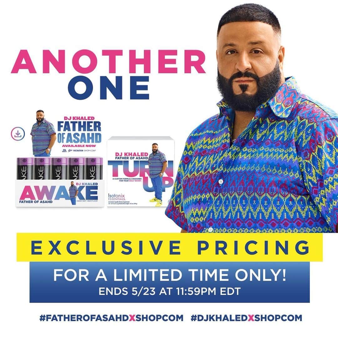 DJキャレドさんのインスタグラム写真 - (DJキャレドInstagram)「#FANLUV! Very excited about this collaboration!! Special offer!! #FATHEROFASAHD ! Go to shop.com !!」5月24日 1時47分 - djkhaled