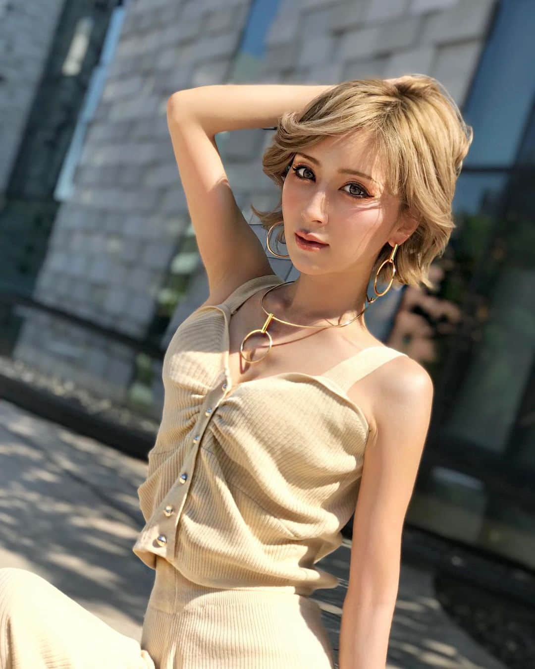 美咲あいりさんのインスタグラム写真 - (美咲あいりInstagram)「﻿ ﻿ ﻿﻿ 今日は﻿﻿ ポカポカ 天気で気持ちよかったぁ🌞﻿﻿ ﻿﻿ チョーカーとピアスは﻿﻿ ちはちゃんのブランド @m.chainon ✨﻿﻿ ﻿ おそろいなデザインでかわいいー🧡﻿﻿ ﻿﻿ #fashion#accessory#pierce」5月23日 20時29分 - misakiairi