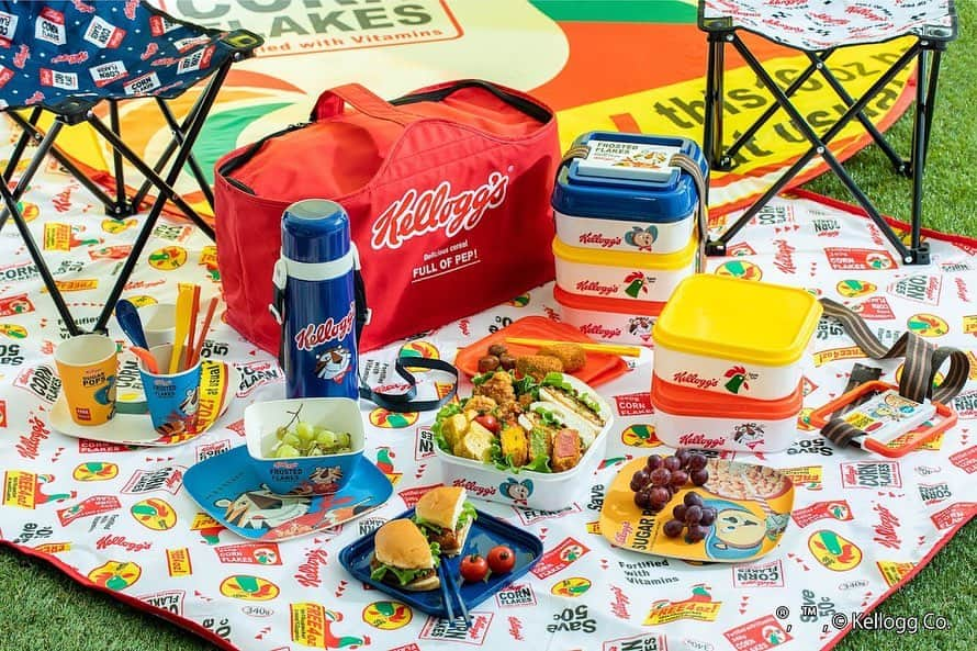 ケロッグ(Kellogg's)公式のインスタグラム：「暖かくなりましたね〜☀️ 週末ピクニックにぴったりの「ケロッグ」と「212キッチンストア」がコラボレーションしたオリジナルアイテムはいかが？✨ 212キッチンストア公式サイトや実店舗で好評発売中😆 ※在庫状況は直接店舗へお問い合わせください！  #kellogg #picnic #212kitchen #lunch #breakfast #ピクニック #weekend #ケロッグ」