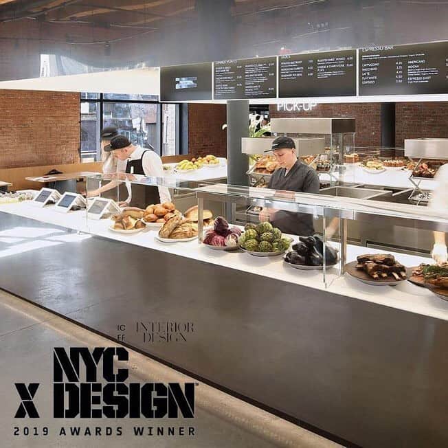 DEAN & DELUCAのインスタグラム：「We are honored that @deandelucaSTAGE has been awarded in the “Counter Service” category of the 2019 NYCxDESIGN, hosted by @interiordesignmag. Visit us in the Meatpacking District to see—and taste—for yourself!」