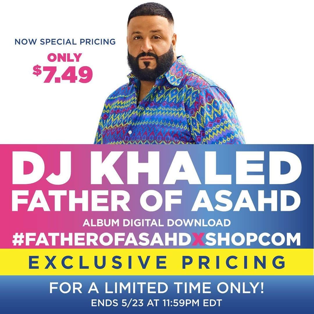 DJキャレドさんのインスタグラム写真 - (DJキャレドInstagram)「#FANLUV! Very excited about this collaboration!! Special offer!! #FATHEROFASAHD ! Go to shop.com !!」5月23日 22時37分 - djkhaled
