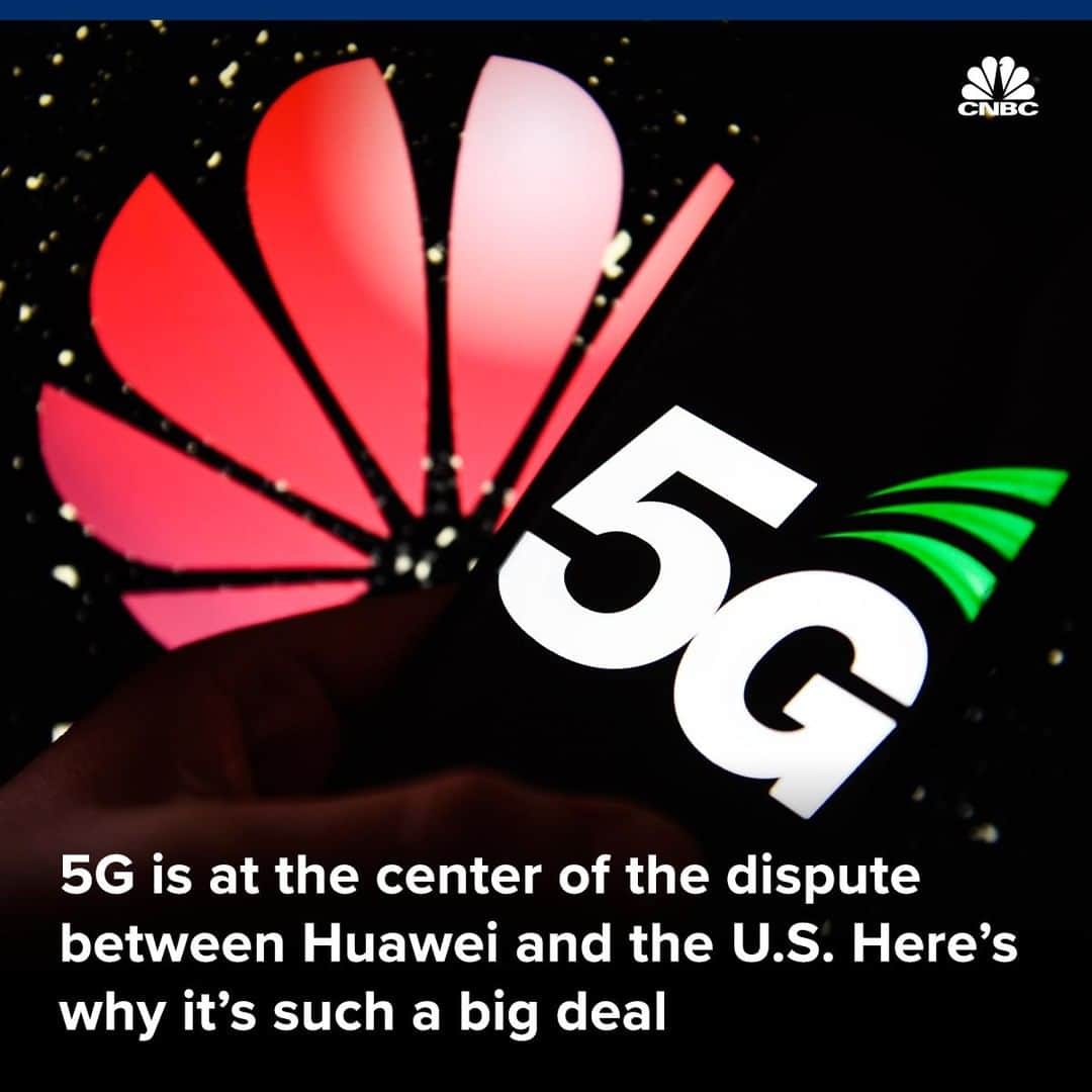 のインスタグラム：「The U.S.-China trade war has brought 5G into the spotlight — but what exactly is it?⠀ ⠀ ▪️5G is a next-generation wireless network that will give you much faster internet connections. That means heavy-duty content like video should travel much more quickly to connected devices.⠀ ⠀ ▪️Wireless carriers and major tech companies are going all out to plan for it.⠀ ⠀ ▪️It's also a factor in the trade war. The Trump administration blacklisted Huawei's equipment for use in America's 5G rollout, but Huawei says U.S. 5G networks won't roll out quickly without its equipment.⠀ ⠀ To read more about 5G, visit the link in bio.⠀ *⠀ *⠀ *⠀ *⠀ *⠀ *⠀ *⠀ *⠀ #5G #tech #innovation #internet #china #us #trade #huawei #future #futurism #business #businessnews #cnbc」