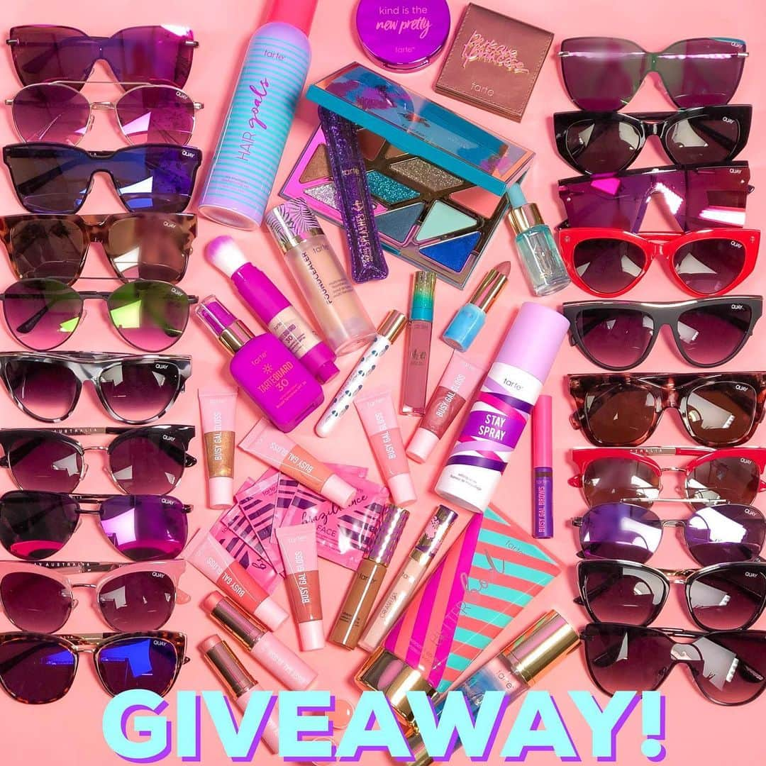 Tarte Cosmeticsさんのインスタグラム写真 - (Tarte CosmeticsInstagram)「‼️GIVEAWAY CLOSED‼️ ☀️SUMMER KICKOFF #GIVEAWAY ‼️☀️ To celebrate the first day of summer, we've teamed up with our friends at @quayaustralia to give TWO lucky winners the ultimate summer glow-up essentials! Want to WIN all these tarte goodies shown in this pic + ALL these cute AF @quayaustralia sunnies (total prize worth over $1.9k)?! HERE'S HOW TO ENTER: 🕶 FOLLOW both @tartecosmetics & @quayaustralia on IG 🕶 DOUBLE TAP this pic 🕶 TAG a BFF (US only) Giveaway ends on 6/27 at 11:59PM PST & the two winners will be contacted via DM! Full rules available here: http://bit.ly/quayXtarte #giveaway #rethinknatural #firstdayofsummer」6月22日 4時00分 - tartecosmetics