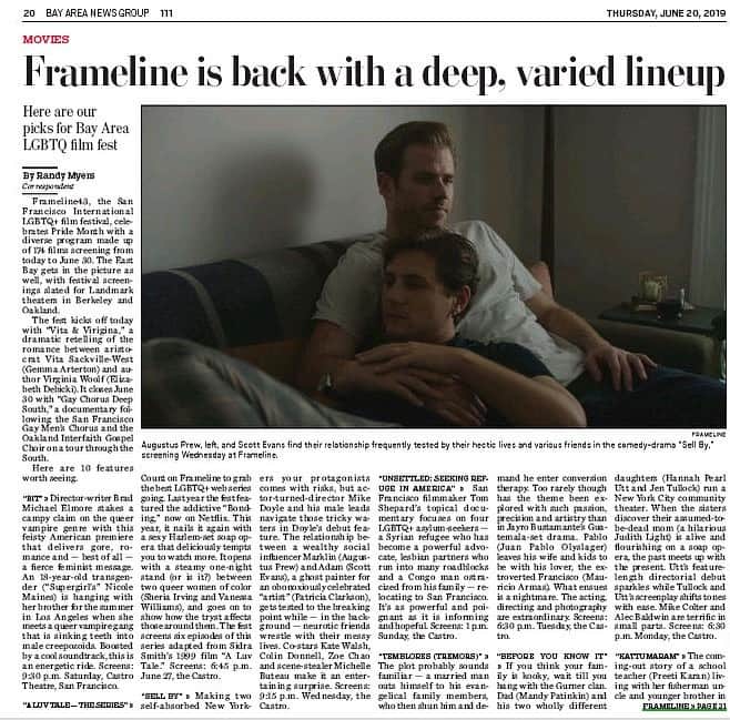 マイケル・ドイルのインスタグラム：「10 to watch! Thank you San Francisco for the warm welcome. @sellbymovie screens Wednesday 6/26 at The Castro Theatre at @framelinefest」