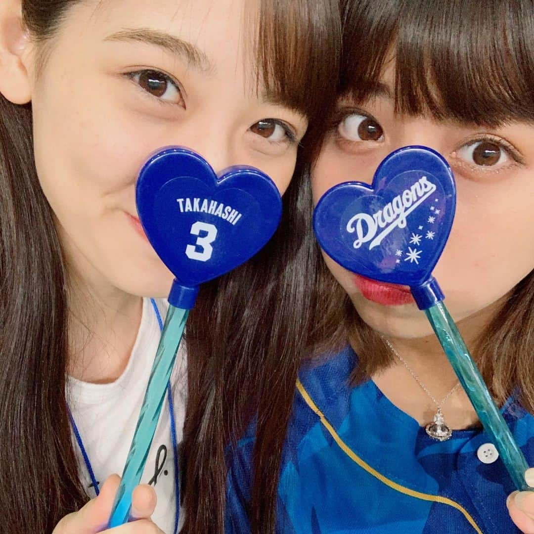 坂本遥奈さんのインスタグラム写真 - (坂本遥奈Instagram)「・ ・ 今日はナゴヤドームへ！！！！ どらほーーーー！！！！！ やったぁぁぁーーーー！！！！ 周平選手初っ端からホームランかっこよ、凄かった、、 ビシエド選手もパワーありすぎホームラン、、 連敗ストップ嬉しい！(^^) 明日からも勝つぞ〜💪💪💪 応援するぞいっっ！！ ・ ・ さわーに久々会えた💓 ・ ・ #どらほー#勝利の女神#ここにあらわる #ドラ恋ガールズデー2019  #ガールズシリーズ #ドラゴンズ #ハートバトン 貰えた(^^)」6月21日 21時47分 - haruna_sakamoto_official