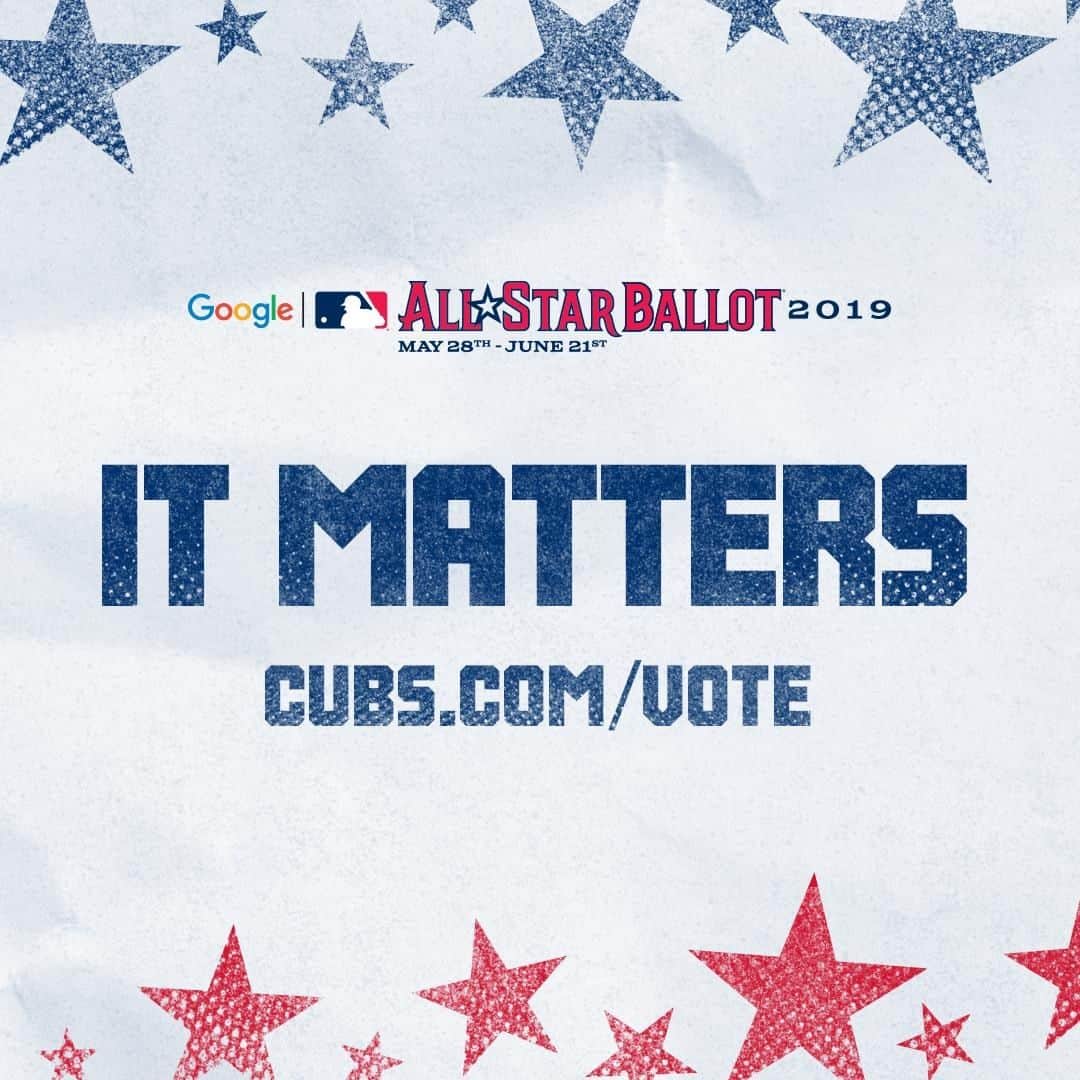 シカゴ・カブスさんのインスタグラム写真 - (シカゴ・カブスInstagram)「The first round of All-Star Game voting ends this afternoon! #VoteCubs: Cubs.com/Vote」6月21日 22時30分 - cubs