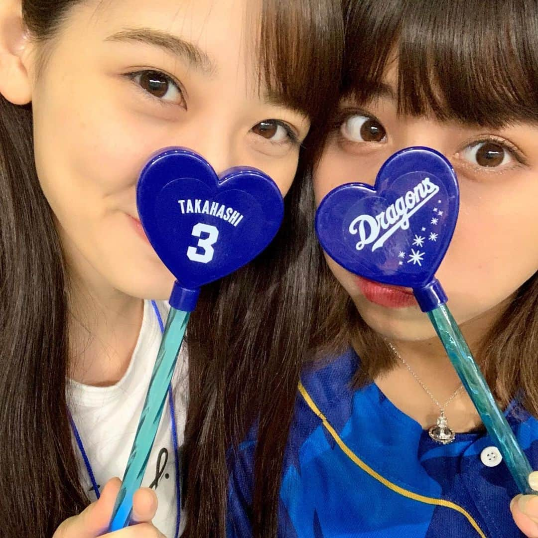 秋本帆華さんのインスタグラム写真 - (秋本帆華Instagram)「. どらほー💙🐨💙 野球観戦楽しすぎる！ 隣のハルがいきなりオクターブ上で応援歌を歌い出したり、後ろにいた少年達の全力応援が気持ち良かったりと、終始楽しかったです🥳  #中日 #日本ハム #ナゴヤドーム #ドラ恋ガールズデー2019  ビールの売り子やってる友達にも会えた〜🍺❤️」6月21日 23時45分 - honoka_akimoto_official