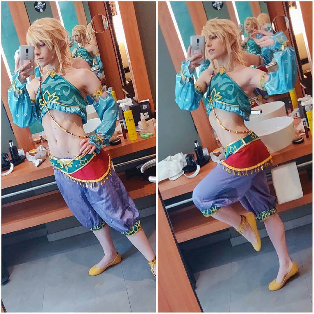 Geheさんのインスタグラム写真 - (GeheInstagram)「since this kinda blew up on twitter I'm going to post it here too 😳 Some hotel mirror selfies of my gerudo Link cosplay ✨ #cosplay #botw #LinkCosplay #BotWCosplay #GerudoLink #MaleCosplay #Geheichou」6月22日 0時36分 - geheichou