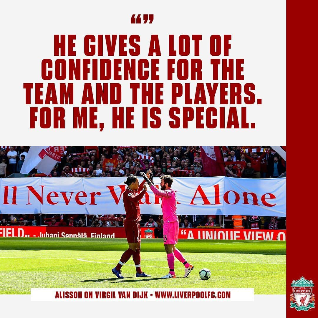 リヴァプールFCさんのインスタグラム写真 - (リヴァプールFCInstagram)「Alisson on VVD and his influence 👊🔴 #LFC #LiverpoolFC #UCL」6月22日 0時39分 - liverpoolfc