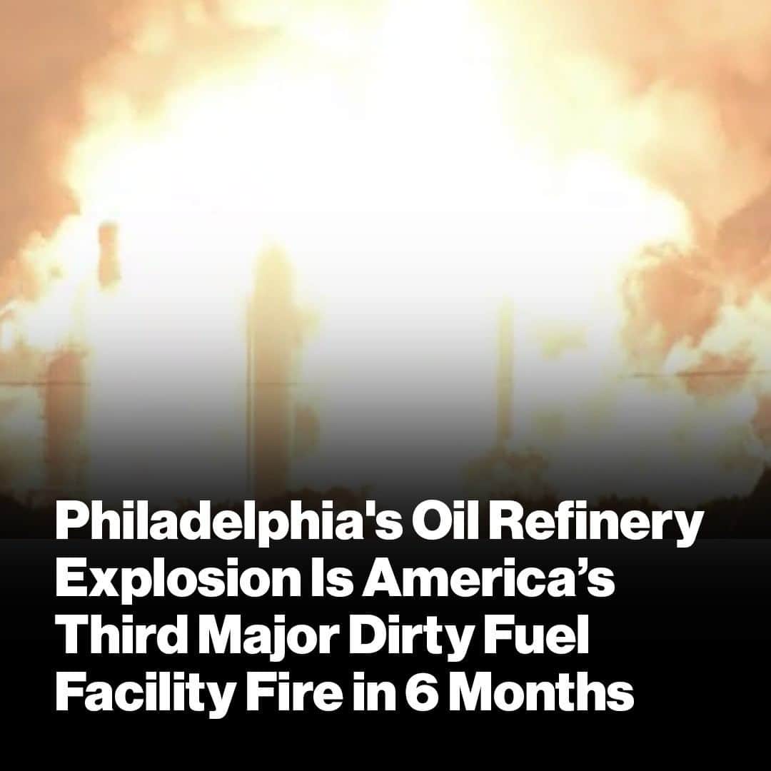 VICEさんのインスタグラム写真 - (VICEInstagram)「The “largest refining complex on the Eastern seaboard” exploded this morning at 4 a.m.  This explosion is one of several major incidents to occur at facilities that operate on dirty fuel in major American cities in the past six months.  Link in bio to read how this happened and the effects on the local residents. Image: Video from NBC Pennsylvania.」6月22日 2時01分 - vice