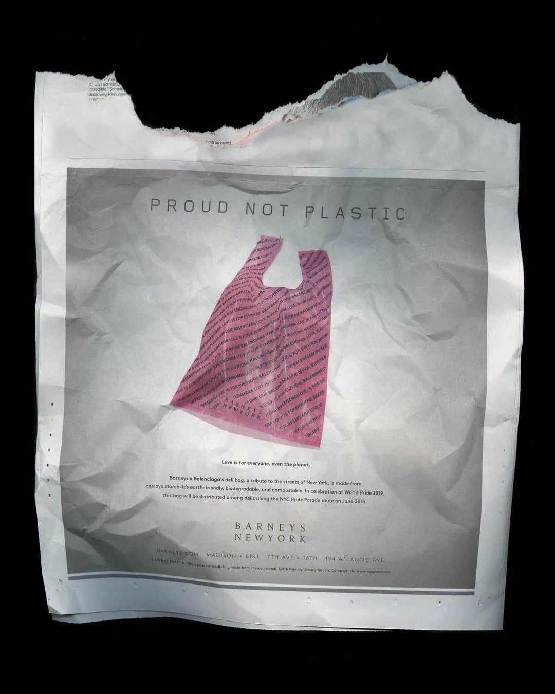 barneysnyofficialさんのインスタグラム写真 - (barneysnyofficialInstagram)「PROUD NOT PLASTIC: For #WorldPride, we’ve partnered with @balenciaga to create a limited-edition run of biodegradable deli bags made of cassava starch. These cultural artifacts will be given out by local bodega’s along this year’s Pride March. Stay tuned for more details.」6月22日 2時07分 - barneysny