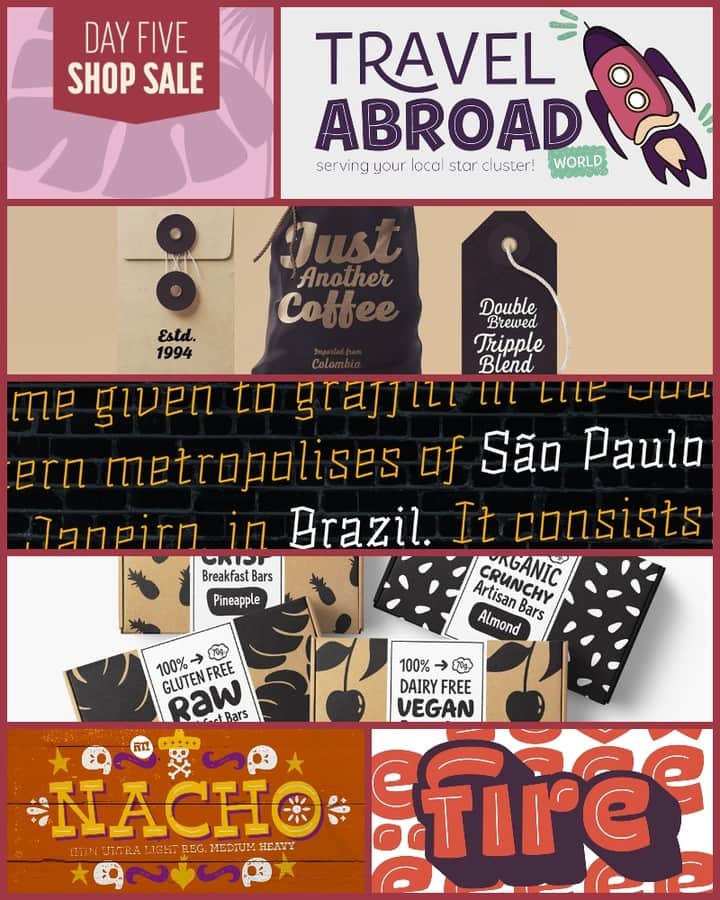 myfontsさんのインスタグラム写真 - (myfontsInstagram)「There are over 140 font families on sale during this week - showcased here are two of the participating foundries -  @RodrigoTypo - is a foundry specialized in children’s typefaces, inspired by illustration comic in the skate, the idea of the foundry is to make entertaining, fun typographies for different uses and applications. They are offering the following typefaces for 75% OFF -Tobi Pro -Alquitran Family -Ding Extra -Nacho  @VenetaRangelova @DearType designs fonts that convey a certain feel and clearly speak for the business they represent  DON'T MISS OUT get these fonts families  for 50% OFF today! -Odds -Fits  See link to the sale in the bio for the entire list of ON SALE ITEMS!」6月22日 2時08分 - myfonts