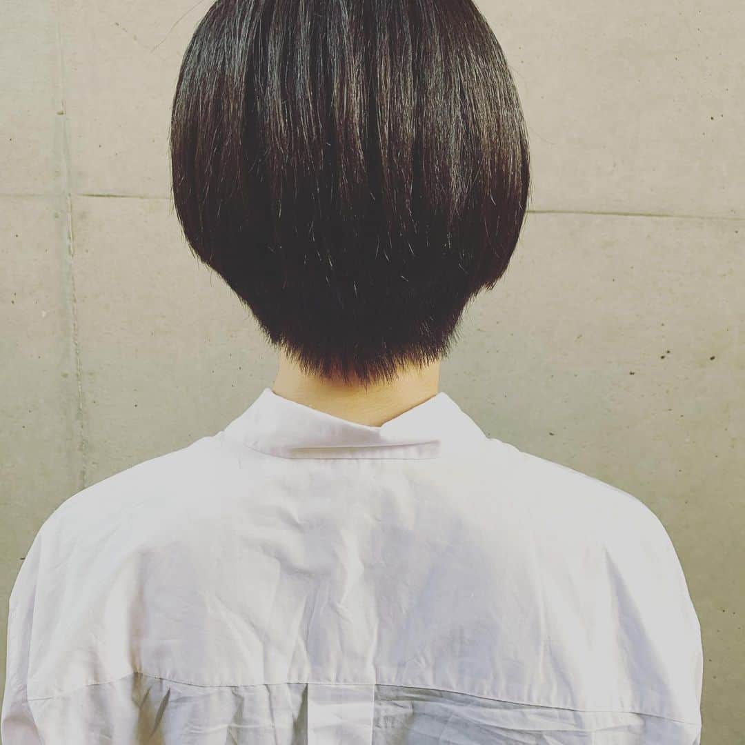きりやはるかさんのインスタグラム写真 - (きりやはるかInstagram)「髪切って黒髪した！すっきり！ 最後の写真しゃくれてる！！ #美容院 #ANTI #表参道 #いつもお世話になってます #黒髪 #ショートカット #黒髪ショート #ストパー」6月17日 23時58分 - kiriyaharuka