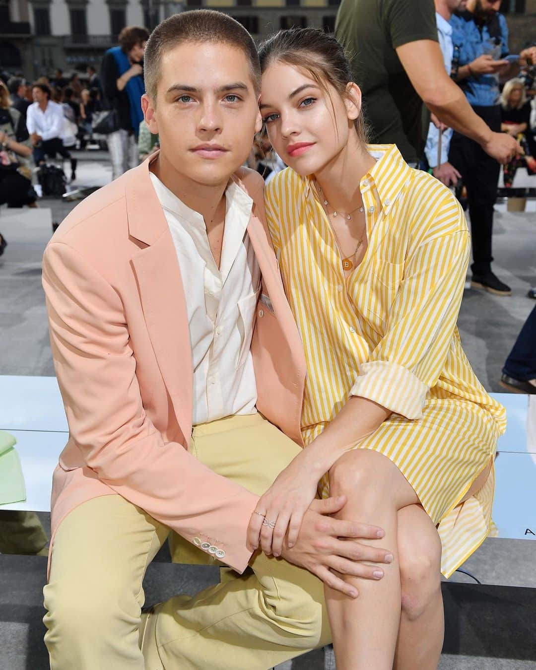 Fashion Weekのインスタグラム：「The star-studded front row at the #FerragamoSS20 Menswear Runway. ✨ Photo by @gettyimages」