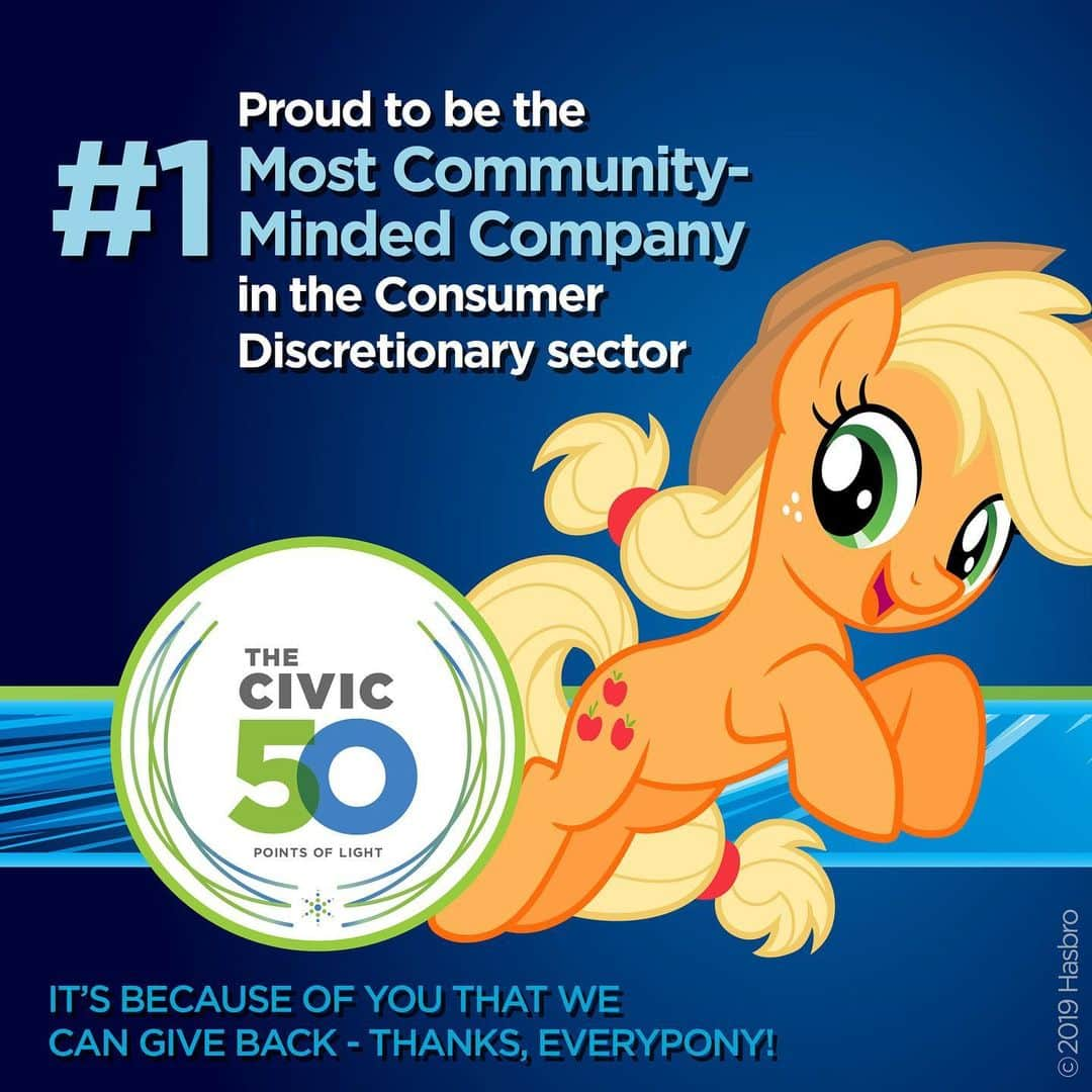 Hasbroさんのインスタグラム写真 - (HasbroInstagram)「We are proud to have been named one of America’s most community-minded companies, and Consumer Discretionary sector leader, by @PointsofLight #TheCivic50 #TeamHasbro」6月18日 3時06分 - hasbro