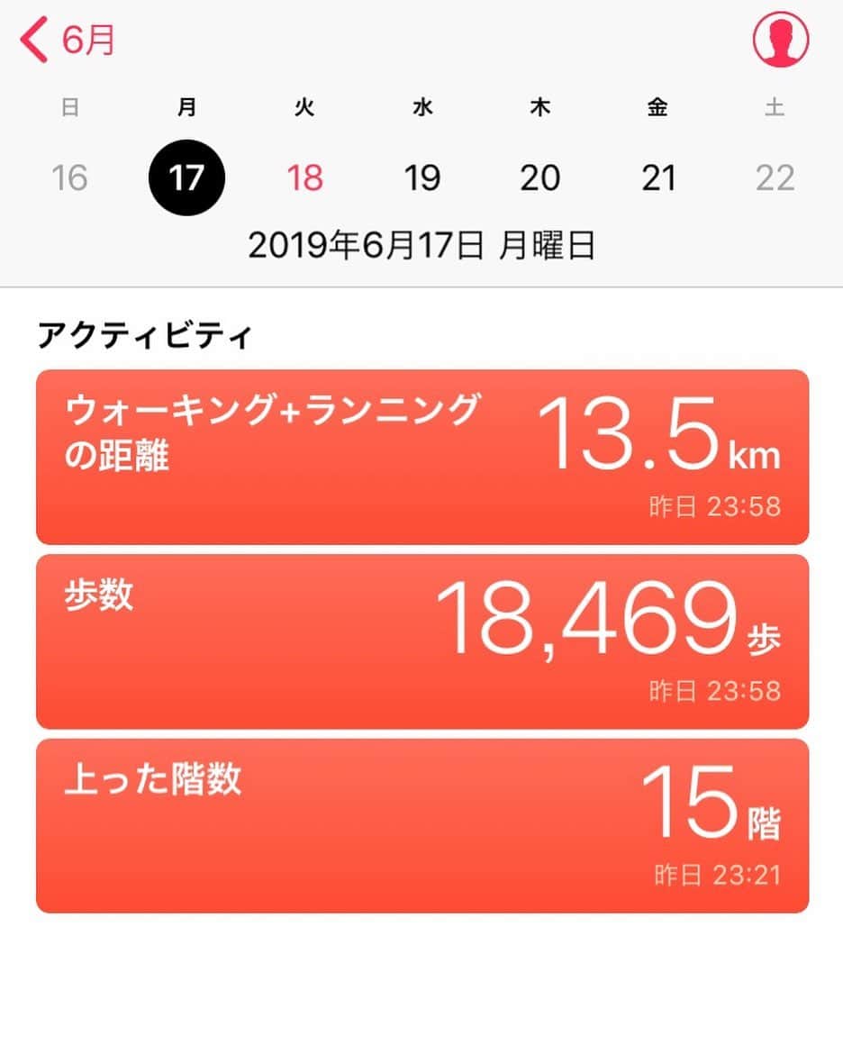 クロちゃんさんのインスタグラム写真 - (クロちゃんInstagram)「6月17日のウォーキングは、 1万9千歩。  2万歩までいきたかったしんねー」6月18日 15時49分 - kurochandesuwawa