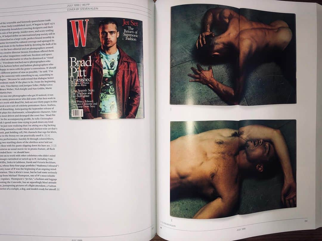 スティーヴン・クラインさんのインスタグラム写真 - (スティーヴン・クラインInstagram)「From the pages  Vince Aletti’s new book “ISSUES” Brad Pitt /FIGHT CLUB commissioned by W mag. #SHOTBYKLEIN Costume Designer Michael Kaplan @bradpittoffcial」6月18日 7時54分 - stevenkleinstudio