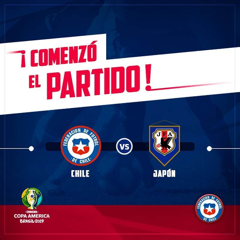 サッカーチリ代表チームさんのインスタグラム写真 - (サッカーチリ代表チームInstagram)「‪🚨 EN VIVO #LaRoja‬ . ‪1' Chile ya se enfrenta ante @japanfootballassociation por la primera fecha del Grupo C de la #CopaAmerica . . ‪🇨🇱 0-0 🇯🇵‬ . ‪#VamosChile ‬」6月18日 8時02分 - laroja