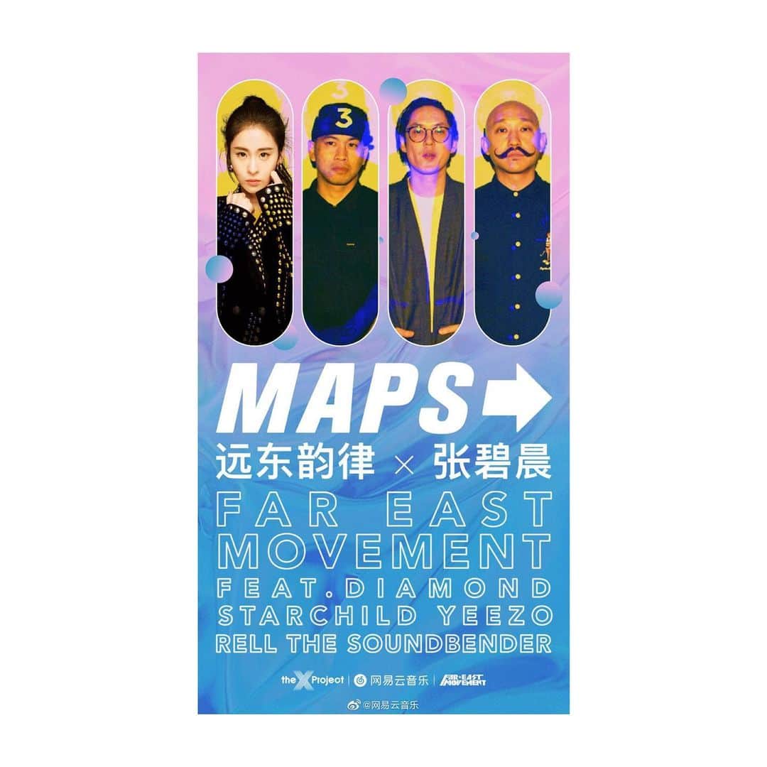 Far East Movementさんのインスタグラム写真 - (Far East MovementInstagram)「our new song “Maps” is here 📍off our China project, and we are releasing an English ver and Chinese language ver (swipe to hear) for this song featuring @zhangbichen.official @starchildyeezo @rellthesb out now on Netease. Whether in Beijing or LA, home is wherever you want it to be, as long as you are with who you love the most you will always feel at home #MAPS 🌐 graphics designed by Giantstep , mixed by @bobhornmixing , out now on @transparentfeed」6月18日 8時50分 - fareastmovement