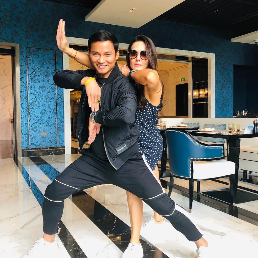トニー・ジャーのインスタグラム：「With my friend “Preity Zinta “she is very powerful great dance action and great  Actress from bollywood so much fun to Exchange culture.」