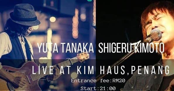 Shigeru Kimotoのインスタグラム：「Shigeru Kimoto @evergreen63 and Yuta Tanaka @yutatanakamusic will perform at Kim Haus @kimhauspenang in Penang on July 6th(Sat) 8pm. Enjoy our music!! : https://www.facebook.com/events/678064582628617/?ti=ia ; #singersongwriter #fingerstyleguitar  #kimhauspenang」