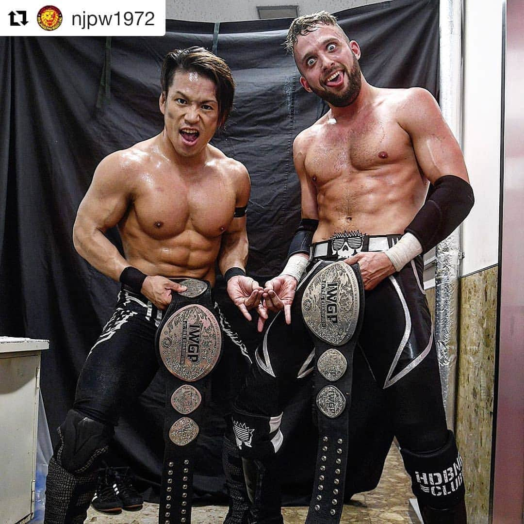 石森太二さんのインスタグラム写真 - (石森太二Instagram)「#Repost @njpw1972 (@get_repost) ・・・ #ISHIMORI and #ELP !! ☠️ IWGP Jr.TAG CHAMPIONS!! #BulletClub  #新日本プロレス #njkizuna #njpw #njpwworld #後楽園ホール #プロレス」6月18日 14時49分 - taijiishimori