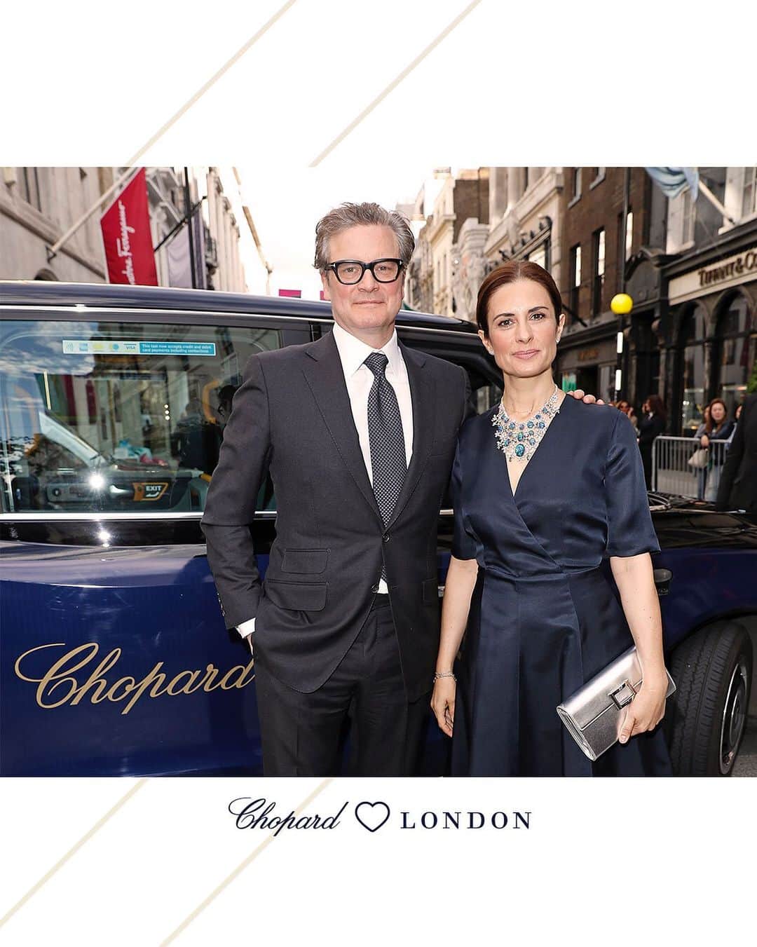 ショパールさんのインスタグラム写真 - (ショパールInstagram)「Last night, Colin and @liviafirth were with us at the inauguration of our new flagship boutique on Bond Street. #ChopardBoutique #ChopardLovesLondon」6月19日 1時29分 - chopard