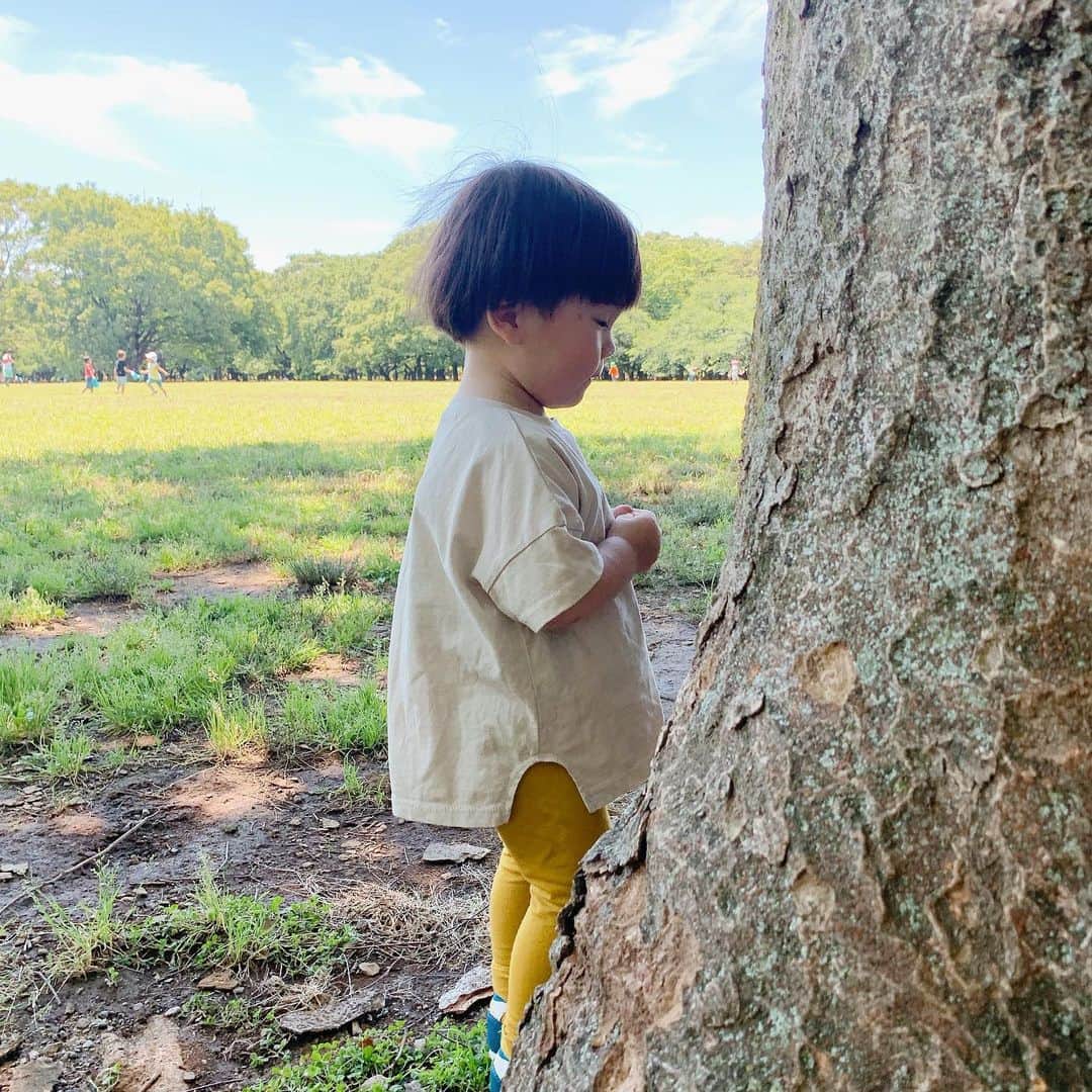 安田美沙子さんのインスタグラム写真 - (安田美沙子Instagram)「スイミングの前に朝活。 ハワイみたいな気候でした🌈 沢山走り回って、嬉しそう❤️ ちょうちょを追っかけたり、シロツメクサを摘んだり💕 かくれんぼしてるつもりの息子、かわゆい。」6月18日 17時51分 - yasuda_misako