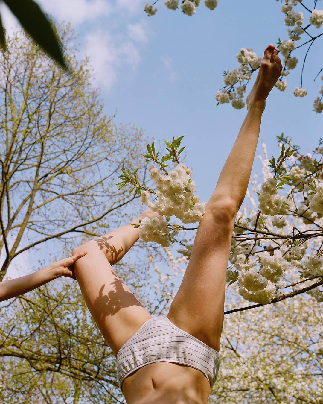 アメリカンビンテージのインスタグラム：「Headstand 🤸🏼‍♀️ @louise.desnos #americanvintage #loungewear #prints #floral #graphic #summer19 #ss19 #fashion #love」