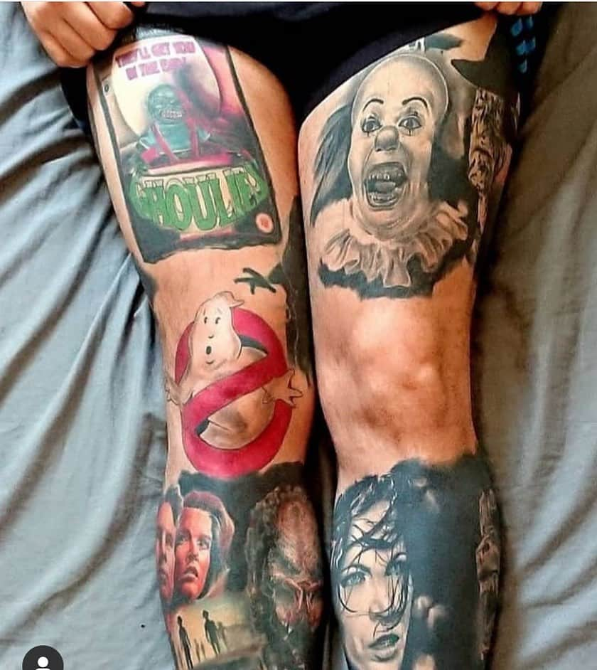 ケイト・ベッキンセイルさんのインスタグラム写真 - (ケイト・ベッキンセイルInstagram)「None of my friends have a tat of my face on either of their shins and frankly it’s a fucking disgrace  @_ramos_horror__ #underworld」6月18日 18時44分 - katebeckinsale