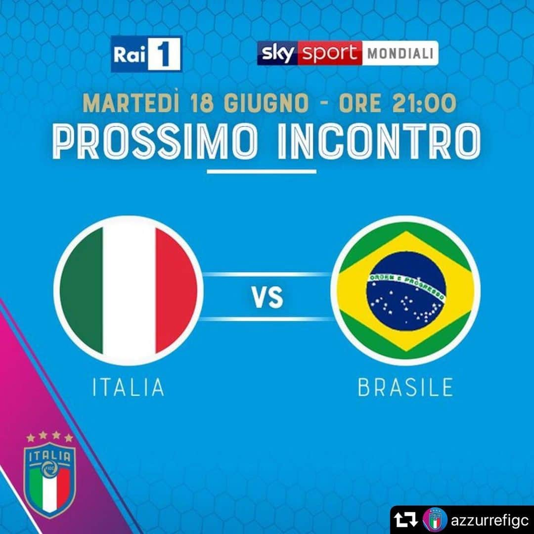 サッカーイタリア代表さんのインスタグラム写真 - (サッカーイタリア代表Instagram)「#repost @azzurrefigc ・・・ 🇮🇹 Oggi alle ore 21.00 si va alla conquista del primo posto nel girone #ItaliaBrasile 📺 In diretta TV su @rai1official e @skysport ⚽️ Forza #Azzurre!! 💪 #RagazzeMondiali #FIFAWWC #DareToShine #ITABRA」6月18日 20時16分 - azzurri