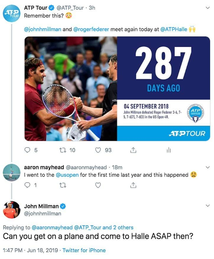 ATP World Tourさんのインスタグラム写真 - (ATP World TourInstagram)「Top banter from @johnnyhm 😂  #NoventiOpen19」6月18日 22時01分 - atptour