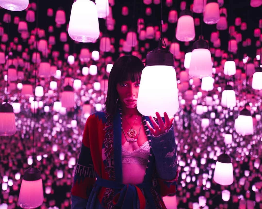 福田洋昭のインスタグラム：「@winnieharlow ✨💎💫🌀☄️💙」