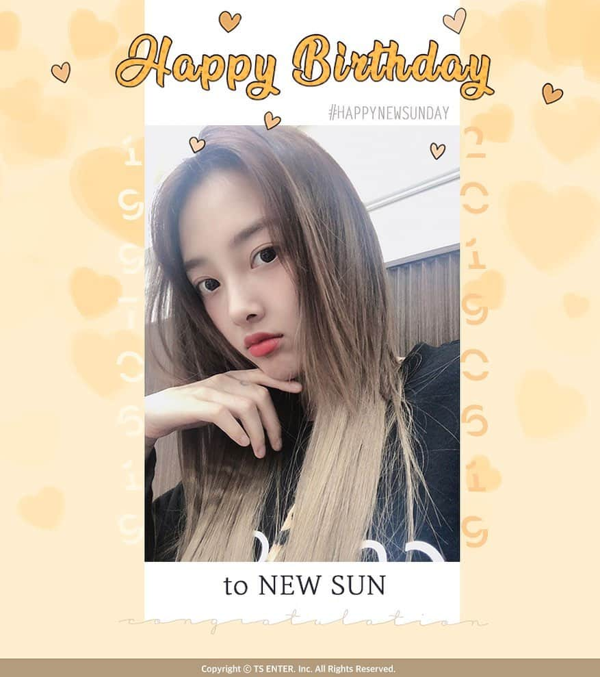 SONAMOOのインスタグラム：「20190619 HAPPY BIRTHDAY to 뉴썬(NEW SUN) #HAPPY_NEWSUN_DAY #SONAMOO #NEWSUN #소나무 #뉴썬 #최윤선」