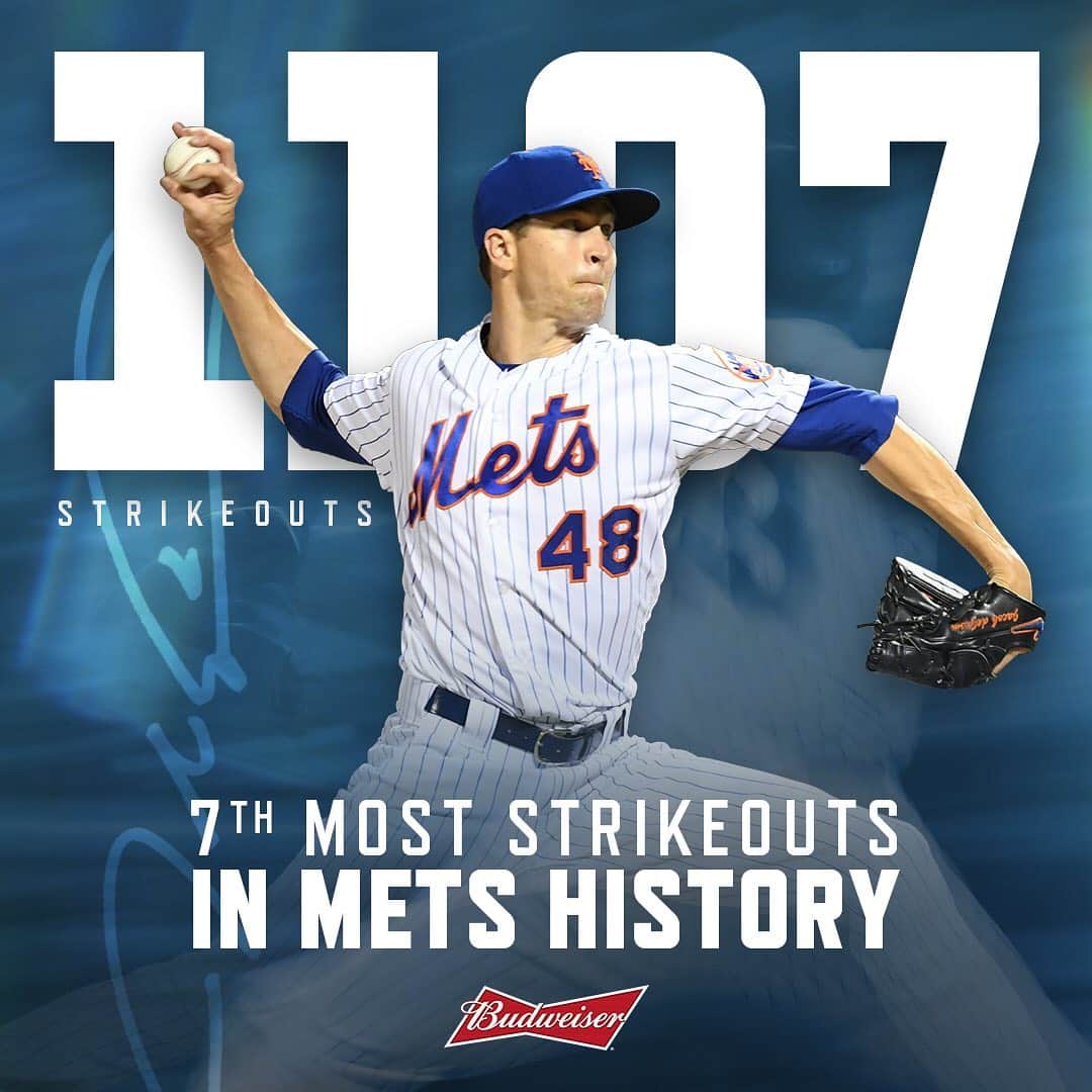 ニューヨーク・メッツさんのインスタグラム写真 - (ニューヨーク・メッツInstagram)「de🐐 climbs the charts. He now moves into 7th place on the #Mets all-time strikeout leaderboard. 👏👏👏 #LGM #deGromination #LegendaryMoments」6月19日 10時05分 - mets
